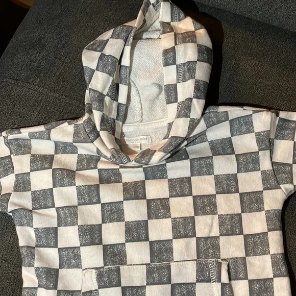 Grayson Mini 18M Checkered Hoodie Top Boys - Picture 3 of 4